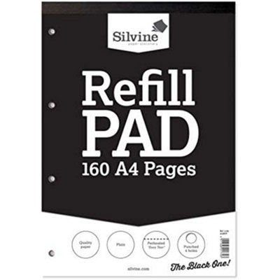 Silvine 160 Plain White Pages A4 Refill Pad from B&Q