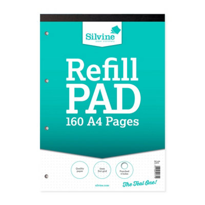 Silvine A4 Ruled 5mm Dot Refill Pads 80 Leaves from B&Q