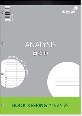 Silvine 80 Pages Printed A4 8 Columns Analysis Book from B&Q