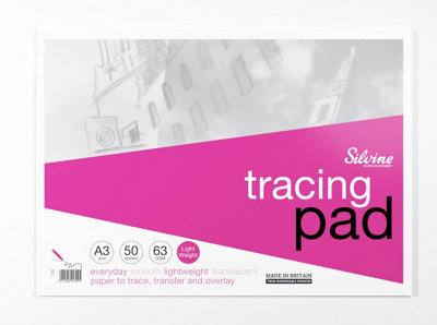Silvo Silvine A3 Professional Tracing Pad. 50 Sheets Of Quality Lightweight Tracing Paper (63Gsm) Ref A3T50 from B&Q