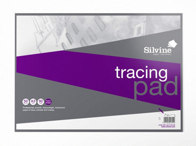 Silvo Silvine A3 Professional Tracing Pad. 50 Sheets Of Quality Heavyweight Tracing Paper (90Gsm) Ref A3Tpr from B&Q