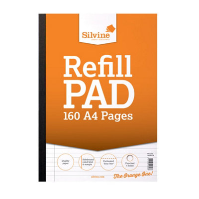 Silvine Sidebound A4 Refill PadLined With Margin from B&Q