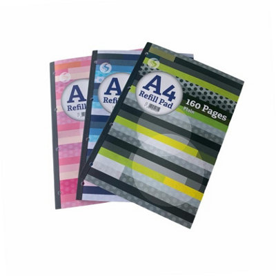 Silvine Fashion Design A4 Refill Pad 160 Plain Pages from B&Q