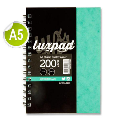 Silvine A5 200 Page Wiro Bound Luxpad Notebook from B&Q