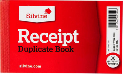 Silvine Duplicate Cash Receipt Book 30 Gummed Receipts (63 X 105mm) from B&Q