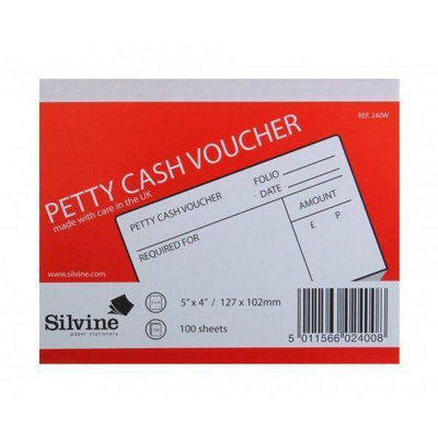 B&Q -  Petty Cash Voucher 100 Sheets