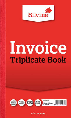 Silvine Triplicate Invoice Book 8.25"x5" (210 X 127mm) from B&Q