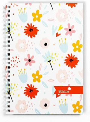 Silvine A5 140 Pages Twin Wire Marlene West Floral Hardback Notebook from B&Q