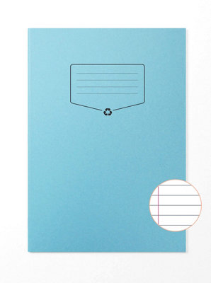 Silvo Silvine A4 Recycled Exercise BookLined With Margin (64 Pages) Light Blue Pack Of 10 from B&Q