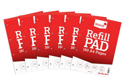 A4 160 Pages 8mm Feint with Margin Refill Pad (210x297mm) - Image 7