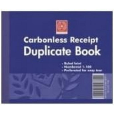 Silvo Silvine Carbonless Duplicate Receipt BookNumbered 1-100 With Index Sheet (102 X 127mm) Pack Of 12 from B&Q
