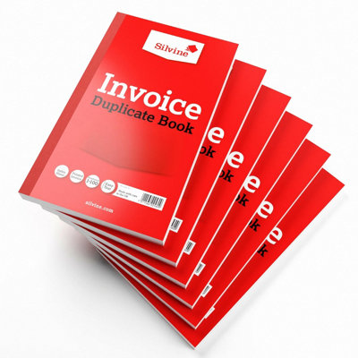 Silvine 210x127mm Duplicate Invoice Book Carbon Ruled 1-100 Taped - Image 8