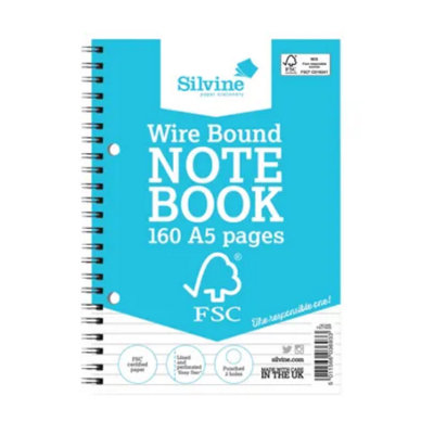Silvine Everyday A5 Twin Wire Notebooks (Pack Of 5) from B&Q