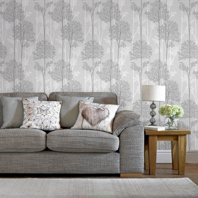 Superfresco Easy Eternal Tree / Wallpaper Grey/White