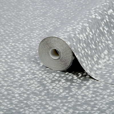 Boutique Minori Silver Effect Contemporary Embossed Wallpaper