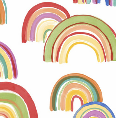 Fresco Over The Rainbow Multicolour Wallpaper from B&Q