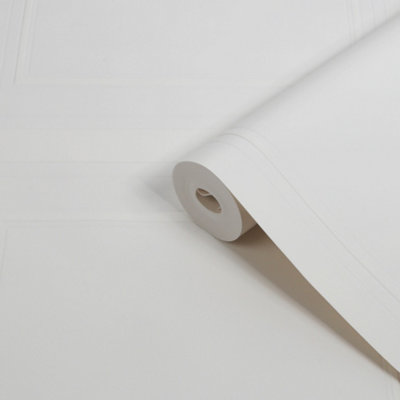 Superfresco White Wood Panel Effect Patterned Blown Wallpaper from B&Q