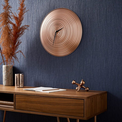 B&Q -  Whirl Bronze Metallic Wall Clock