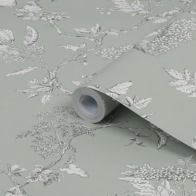 Laura Ashley Elderwood Sage Wallpaper Green - Image 3