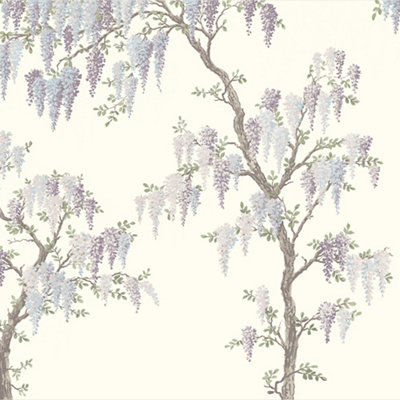 Laura Ashley Pale Iris Wisteria Garden Matt Mural from B&Q