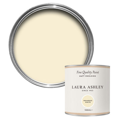 Laura Ashley Primrose White Matt Emulsion Paint100Ml from B&Q