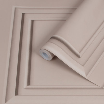 Superfresco Easy Blush Wood Effect Panel Smooth Wallpaper from B&Q