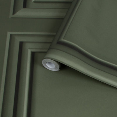 Superfresco Easy Khaki Wood Effect Panel Smooth Wallpaper from B&Q