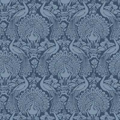 Laura Ashley Contemporary Dusky Seaspray Damask Smooth Wallpaper from B&Q