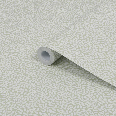 Laura Ashley Little Vines Hedgerow Leaf Smooth Wallpaper Sample from B&Q