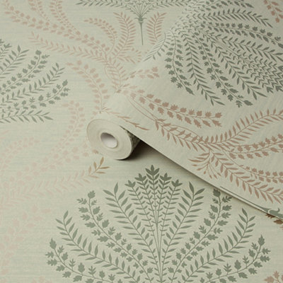 Superfresco Easy Whispy Sage Damask Smooth Wallpaper from B&Q