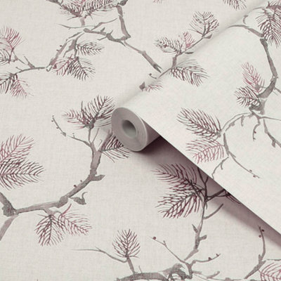 Superfresco Easy Beige Leaves Smooth Wallpaper from B&Q