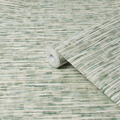 Next Watercolour Abstract Green Smooth Wallpaper from B&Q
