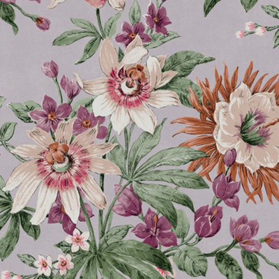 Boutique Martha Mauve Smooth Wallpaper Sample from B&Q