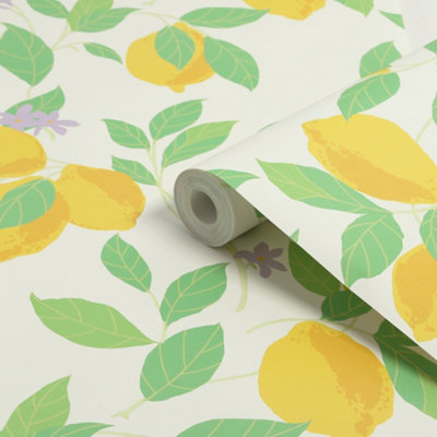 Envy Feeling Fruity Fresh Lemon Smooth Wallpaper from B&Q