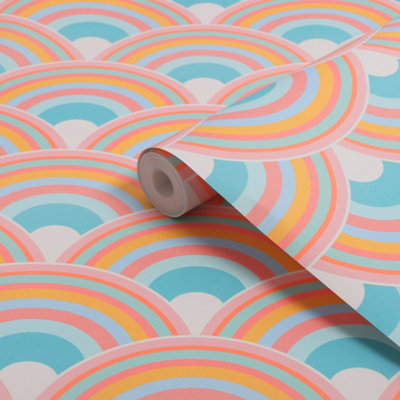 Envy Curve Sky Geometric Smooth Wallpaper from B&Q