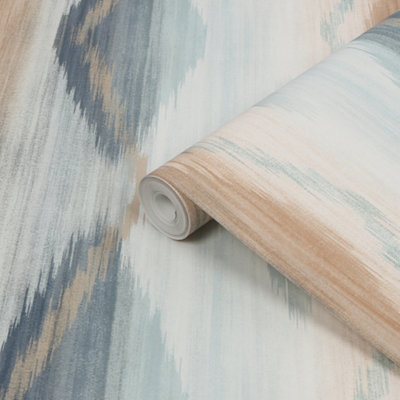 Next Abstract Ikat Orange Smooth Wallpaper Sample from B&Q