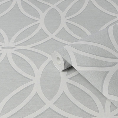 Next Luxe Eclipse Grey Smooth Wallpaper Sample from B&Q