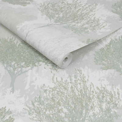 Superfresco Easy Birch Forest Sage Wallpaper from B&Q