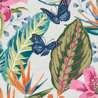 Envy Eden Multicolour Floral Smooth Wallpaper Sample from B&Q