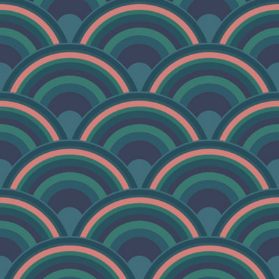 Envy Curve Surf Geometric Smooth Wallpaper Sample from B&Q