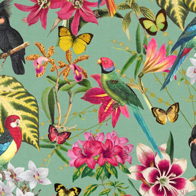 Envy Paradiso Multicolour Floral Smooth Wallpaper Sample from B&Q