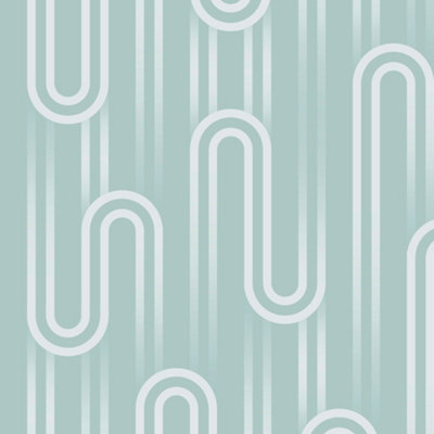 Envy Ups N Downs Pistachio Geometric Smooth Wallpaper Sample from B&Q