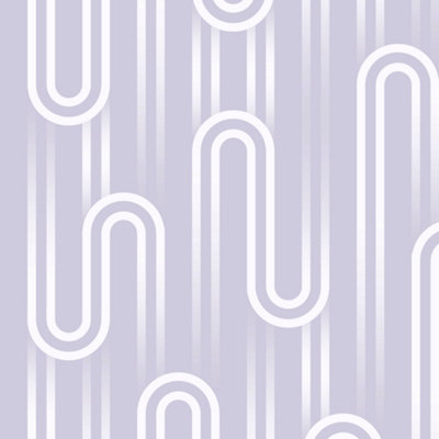 Envy Ups N Downs Lavender Geometric Smooth Wallpaper Sample from B&Q
