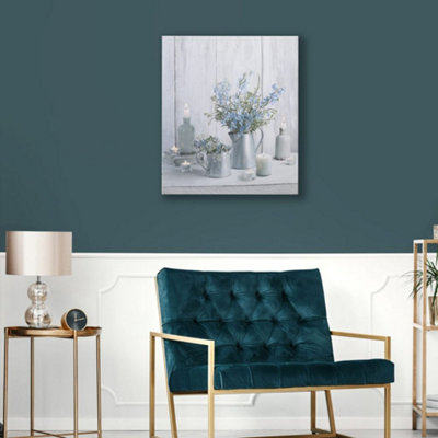 Art For The Home Blue/Grey Something Led Printed Canvas | - Image 4