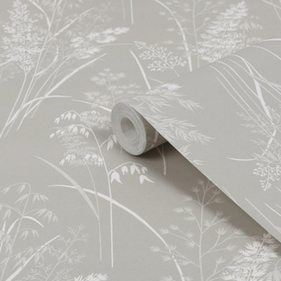 Next Leaf Sprigs Taupe Smooth Wallpaper