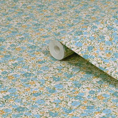 Laura Ashley The Wholesome Home Loveston Newport Blue Smooth Wallpaper from B&Q