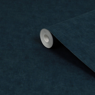 Laura Ashley Plains Midnight Seaspray Smooth Wallpaper from B&Q