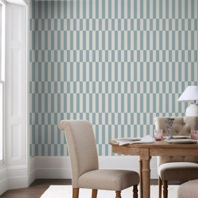 Next Optimism Stripe Blue Wallpaper from B&Q