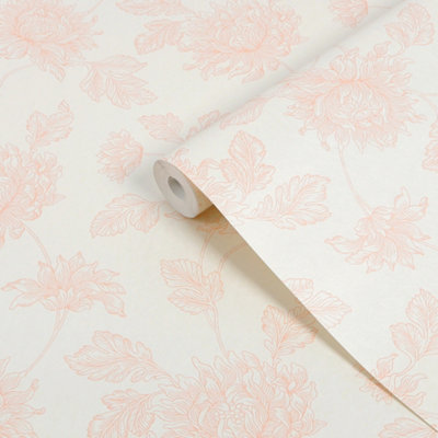Laura Ashley Plaster Pink Stratton Smooth Wallpaper from B&Q