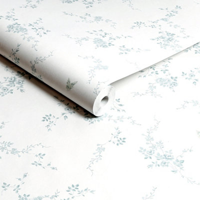 Shabby Chic By Rachel Ashwell Butterflies Duck Egg Floral Wallpaper from B&Q